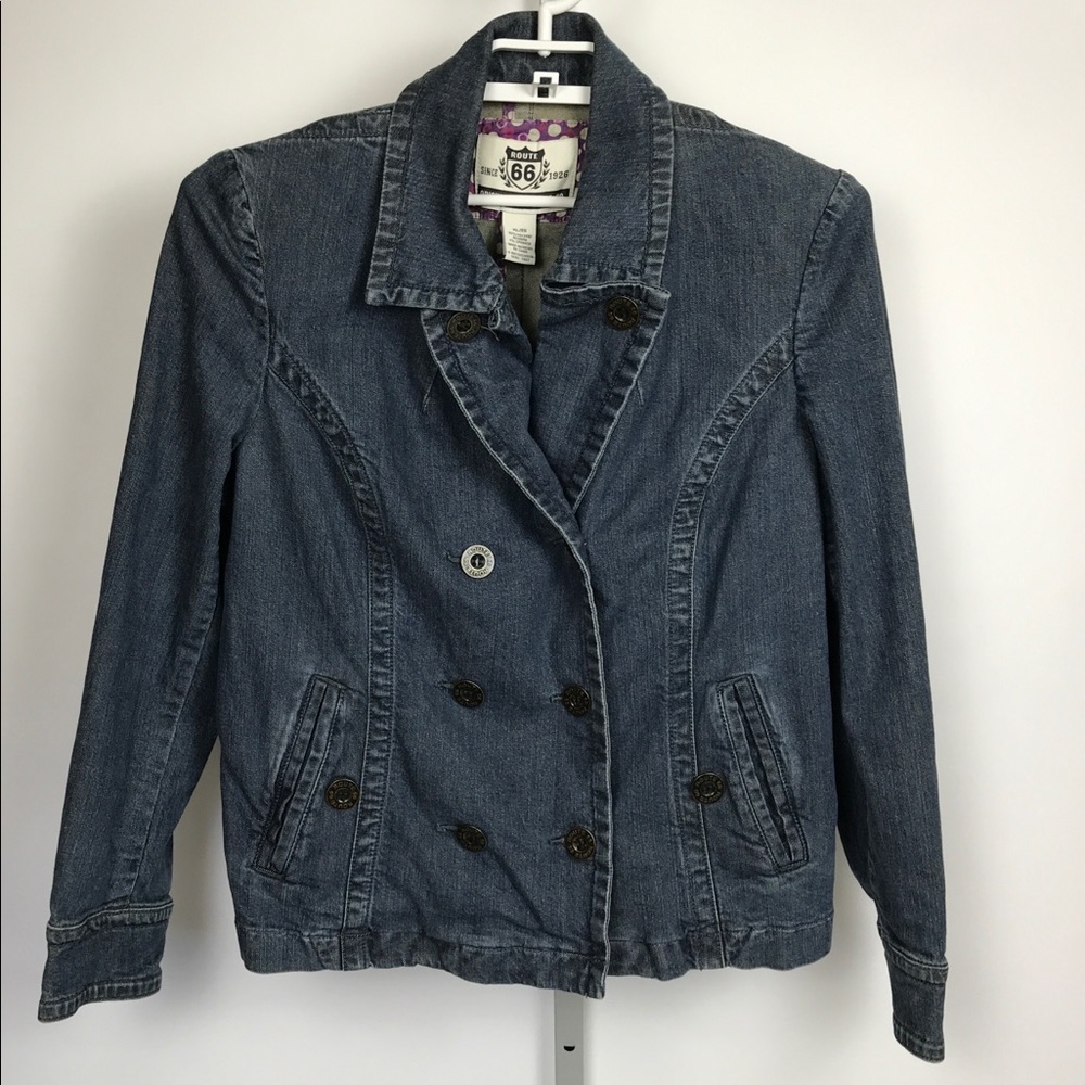 Route 66 Double Breasted Blue Jean Jacket